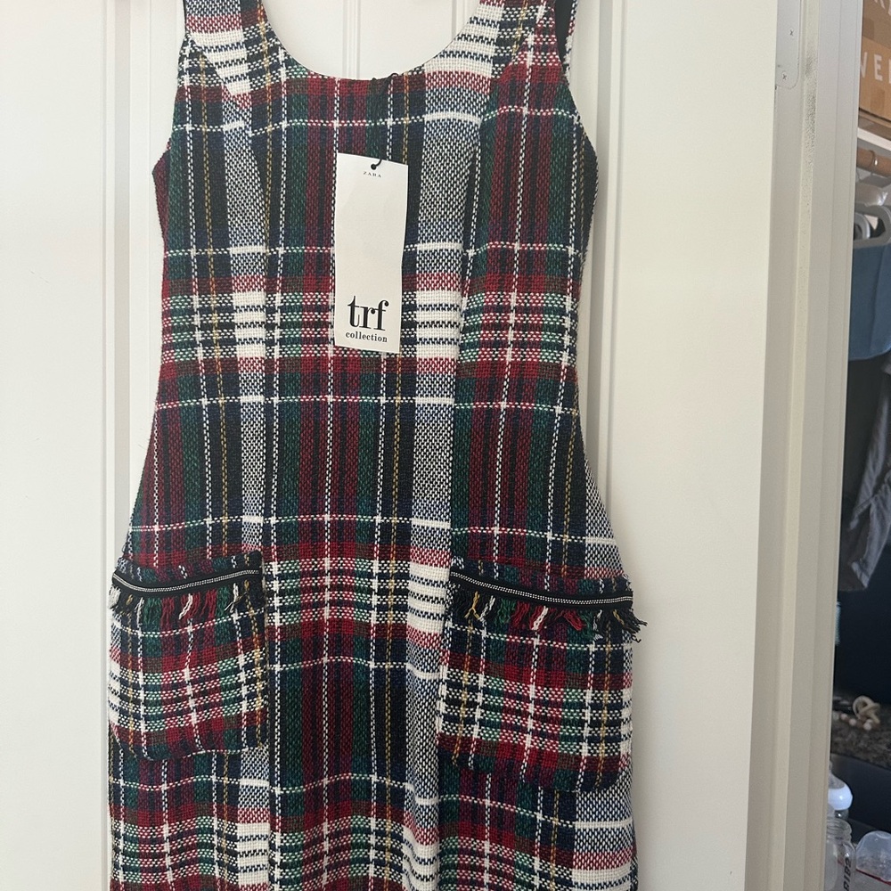 Zara Black and Red Ruffled A-Line Sundress